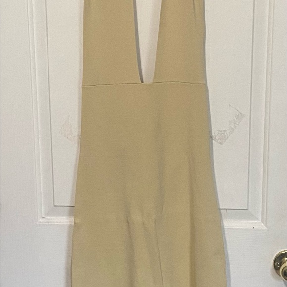 WeWoreWhat Dresses & Skirts - WeWoreWhat Cream Sheath Dress Plunge Neckline Sleeveless